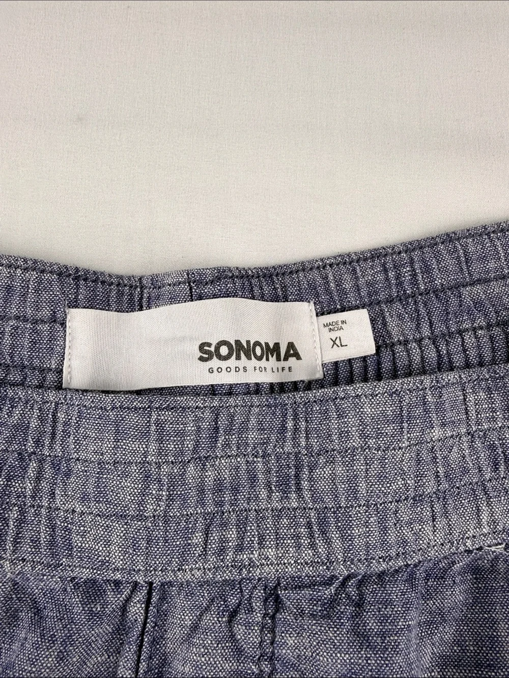 Sonoma Linen Blend Crop Pants Blue Elastic Waist Women's XL EUC - Picture 7 of 10